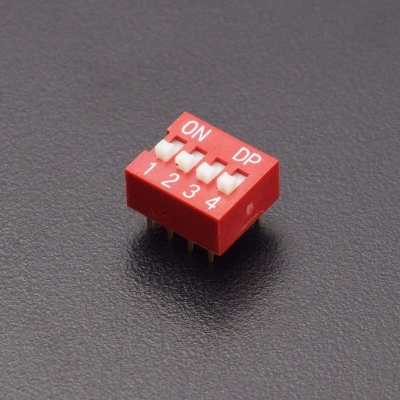 Picture of 2Pcs- DIP 4 Position DIP Switches 4 Position 2.54mm Pitch Horizontal DIP Switch Four Positions Piano Type Dial DIP Slide Switch For Electronics Circuit PCB