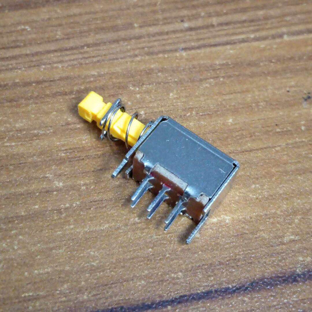 Picture of 5Pcs- PS-22E05 Metal Body ON-OFF Switch 0.3A DC 50V 6 Pin Self Lock SWITCH For TV