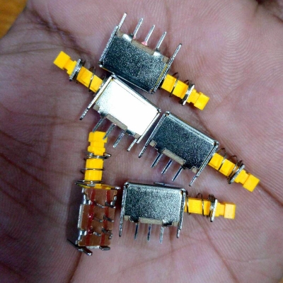 Picture of 5Pcs- PS-22E05 Metal Body ON-OFF Switch 0.3A DC 50V 6 Pin Self Lock SWITCH For TV