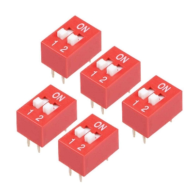 Picture of 3Pcs- DIP 2 Position DIP Switches 2 Position 2.54mm Pitch Horizontal DIP Switch Two Positions Piano Type Dial DIP Slide Switch For Electronics Circuit PCB - Black