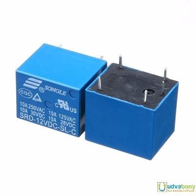 Picture of 2Pcs- 12V Relay 12V Relay Switch DC 12V Relay 5 Pin 10A DC Coil SPDT Auto Universal Relay 12V Relay Switches 220V 10A SRD-12VDC-SL-C PCB Mount Power Relay