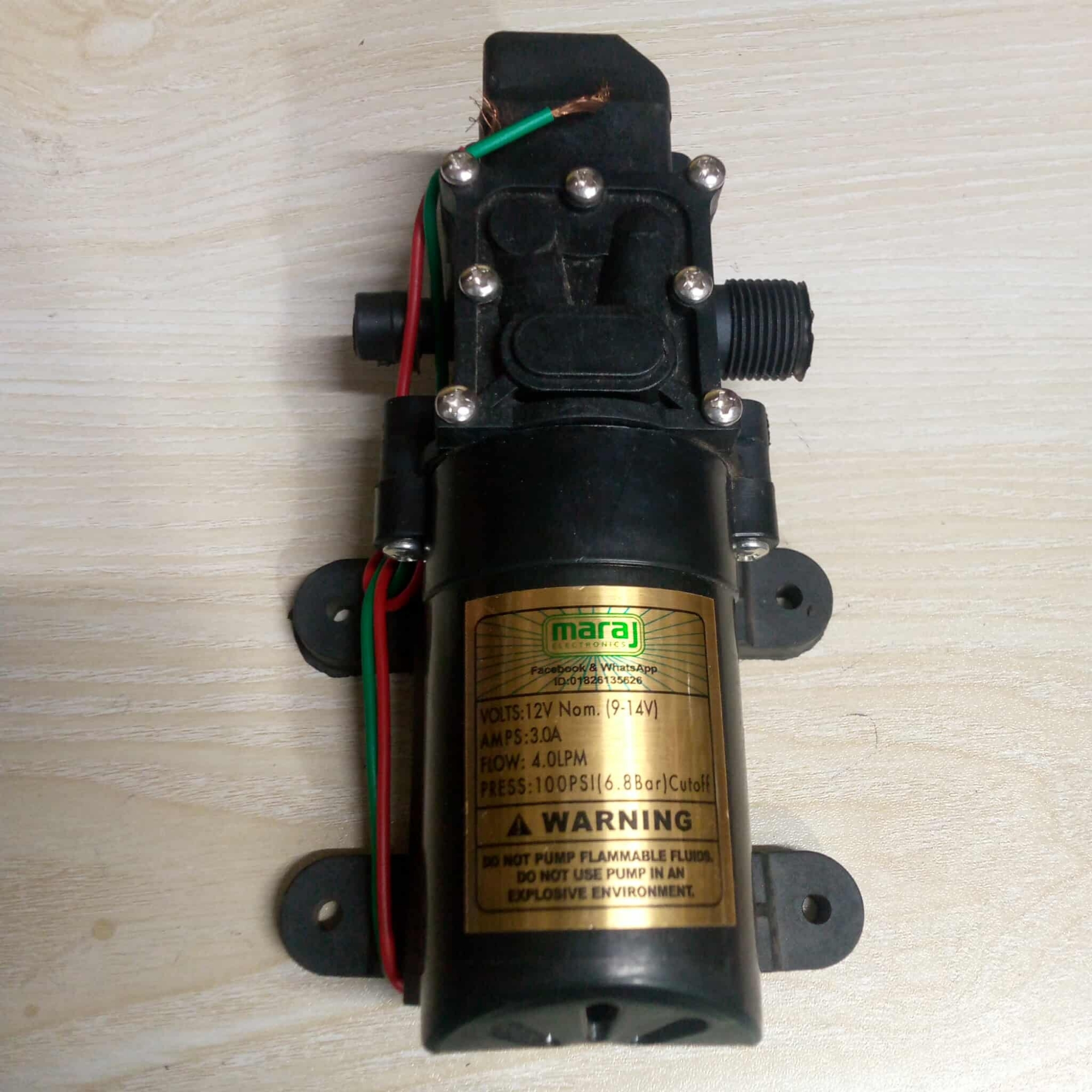 Picture of DC 12V High Pressure Single Water Pmp For Bike or Car Wash & Garden irrigation - Black