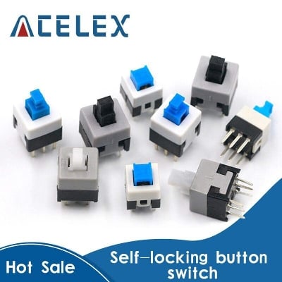 Picture of 5Pcs- Momentary 6 Pin Push Button Square 8x8x12mm 6Pin DIP 0.1A 30V DC Mini Momentary Push Button On Off Multimeter Switches Power Micro Push Switches On/Off