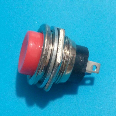 Picture of Round Shape 3A/125V SPST Red Panel Mounting Momentary 2 Pin Push Button Switch