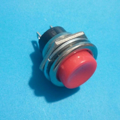 Picture of Round Shape 3A/125V SPST Red Panel Mounting Momentary 2 Pin Push Button Switch