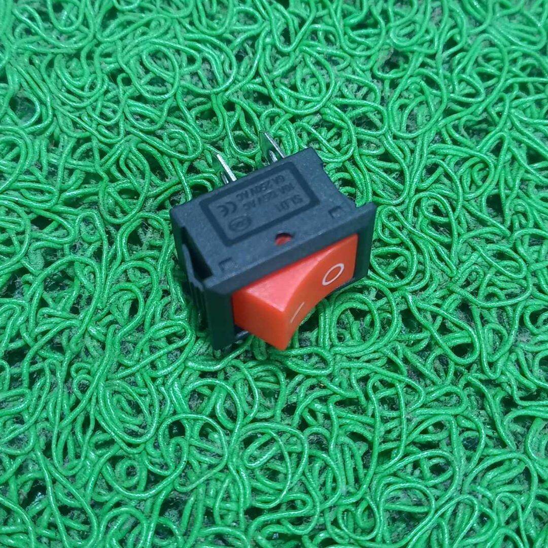 Picture of 10Pcs - 6A 2Pin RED BLACK Color MICRO ON OFF Switch 2 Pin 6A 250VAC 2 Positions Switches Power Rocker Switches