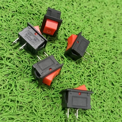 Picture of 10Pcs - 6A 2Pin RED BLACK Color MICRO ON OFF Switch 2 Pin 6A 250VAC 2 Positions Switches Power Rocker Switches