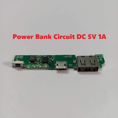 Picture of SINGLE USB Power Bank Circuit With LED Indicator Input DC 5V 1A Micro USB Socket Output DC 5V 1A BMS Protection Lithium Battery 3.7V 14500 18650 Battery Mobile Phone Charging Module - Black