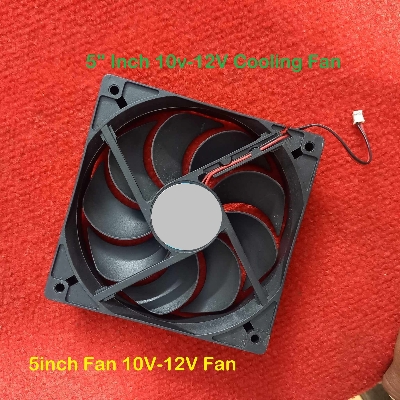 Picture of 5" Inch Cooling Fans DC 10-12V 5″ Inch Brushless Heatsink Cooler Cooling Radiator Heat Dissipation Fan10-12V  With Cable - Black