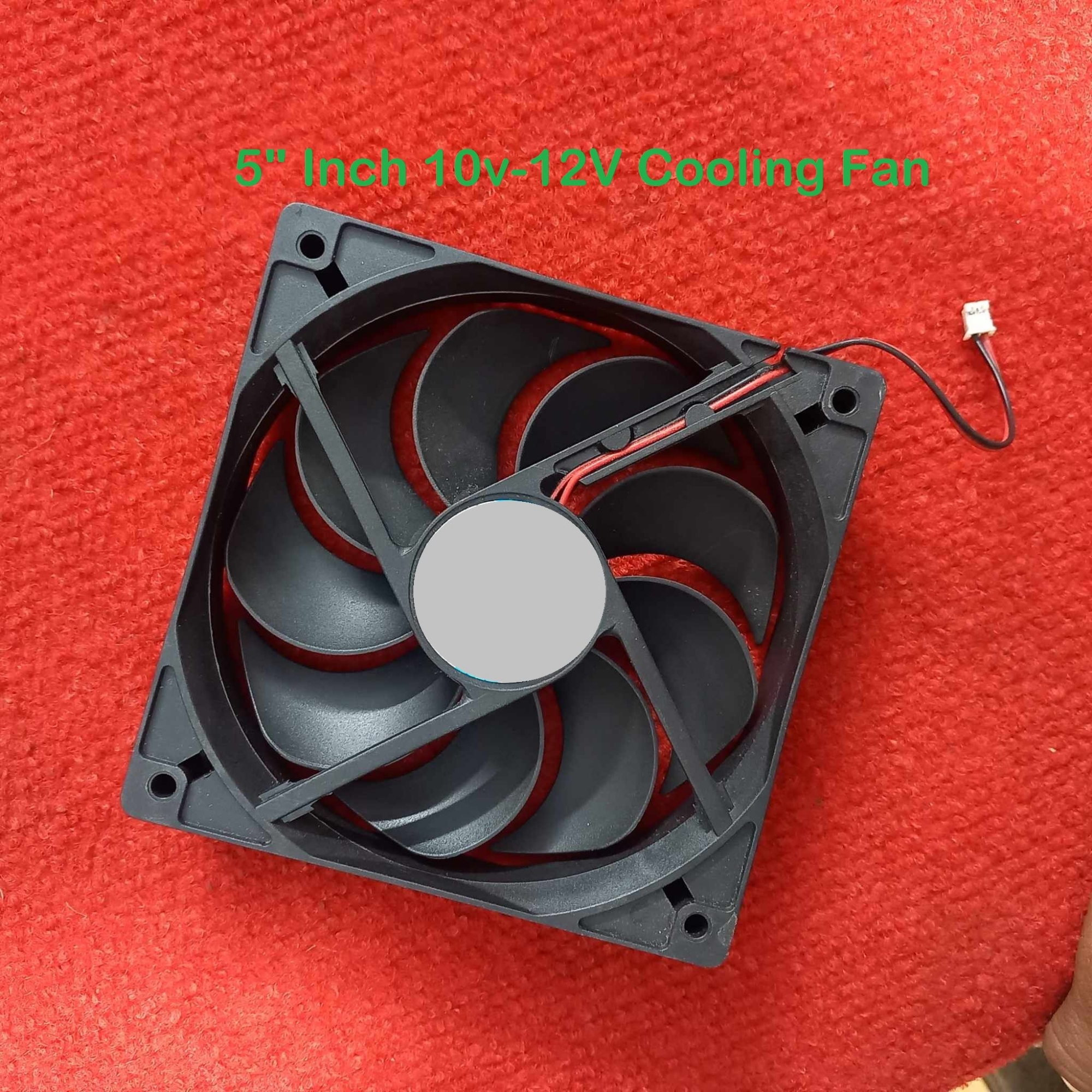 Picture of 5" Inch Cooling Fans DC 10-12V 5″ Inch Brushless Heatsink Cooler Cooling Radiator Heat Dissipation Fan10-12V  With Cable - Black