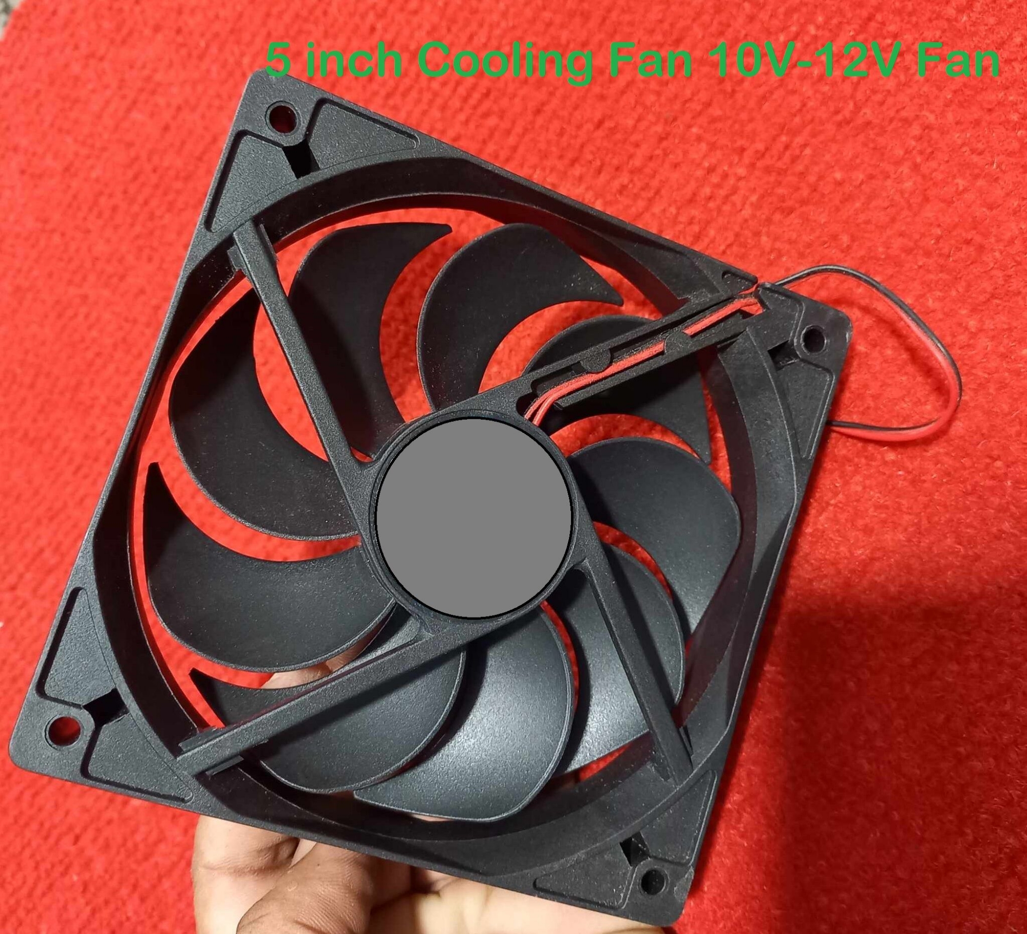 Picture of 5" Inch Cooling Fans DC 10-12V 5″ Inch Brushless Heatsink Cooler Cooling Radiator Heat Dissipation Fan10-12V  With Cable - Black