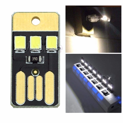 Picture of Super Bright Mini USB Power LED Light Pocket Card Portable Keychain Night Light For Laptop PC Desktop Power Bank Etc