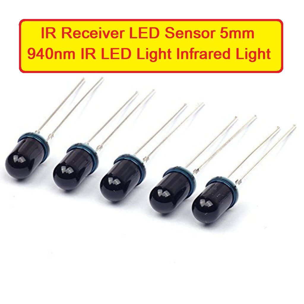 Picture of Iconic Luxe - 5Pcs- 5mm BLACK LED IR RECEIVER LED Sensor 5mm 940nm IR LED Lights Infrared Receivers RX LED Sensor Lights 5mm - Multicolor