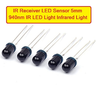 Picture of Iconic Luxe - 5Pcs- 5mm BLACK LED IR RECEIVER LED Sensor 5mm 940nm IR LED Lights Infrared Receivers RX LED Sensor Lights 5mm - Multicolor