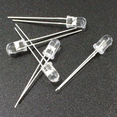 Picture of 5Pcs- 5mm TRANSPARENT LED IR Transmitter LED Sensor 5mm 940nm IR LED Lights Infrared Transmitters RX LED Sensor Lights 5mm For Electronics TV Camera Remote Control - Multicolor