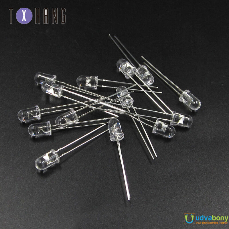 Picture of 5Pcs- 5mm TRANSPARENT LED IR Transmitter LED Sensor 5mm 940nm IR LED Lights Infrared Transmitters RX LED Sensor Lights 5mm For Electronics TV Camera Remote Control - Multicolor