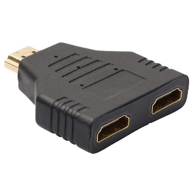 Picture of 2 In 1 HDMI Male To Dual HDMI Female Port Gold Plated Audio Video Splitter Adapter Converter 1080P HD TV HD PC Monitor Ethernet Cables