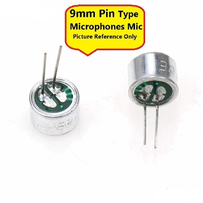 Picture of 2Pcs- Electret Condenser Microphones 9mm Multipurpose Microphone Mini MIC Cartridge 2 Pin Type