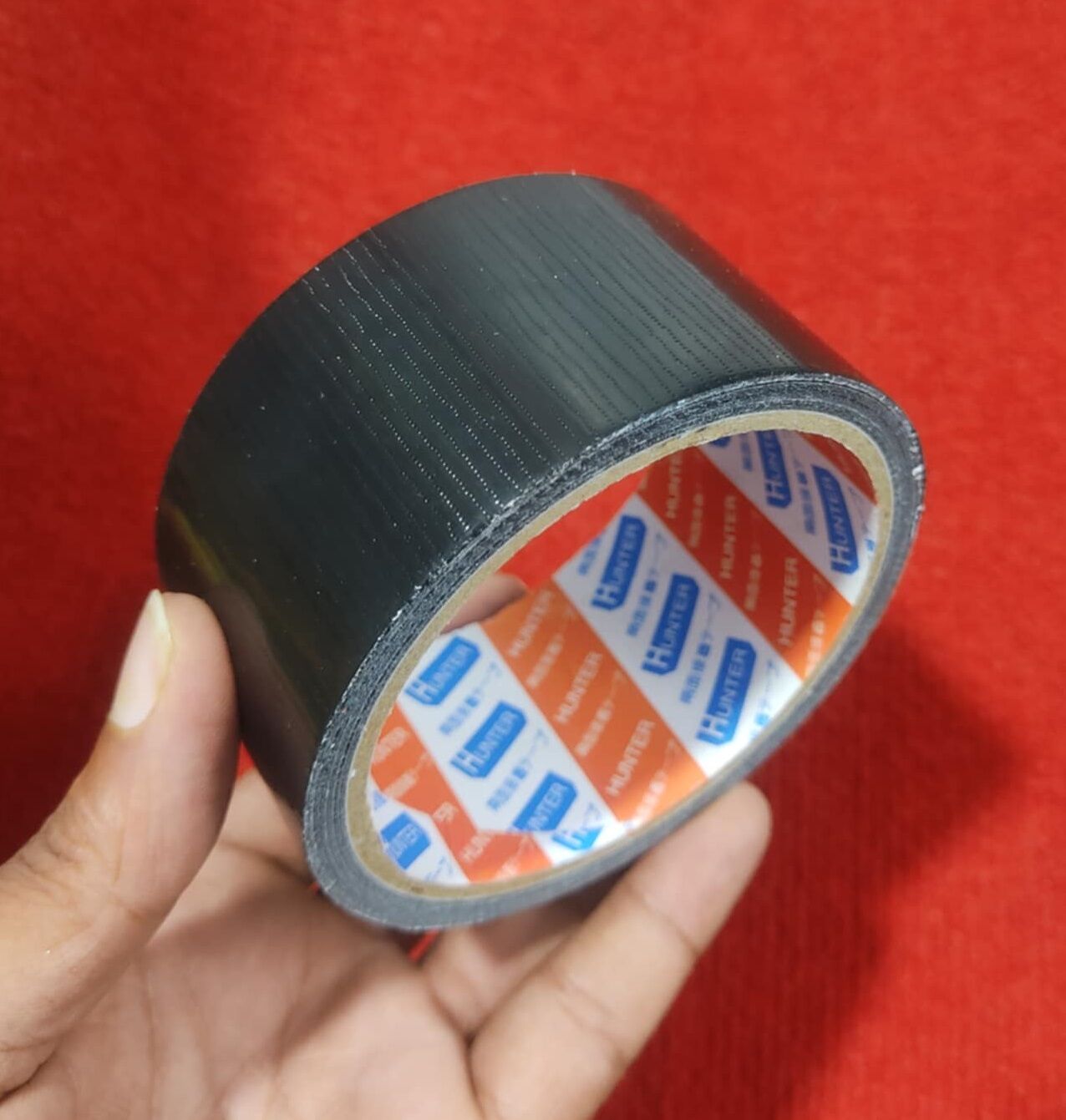 Picture of BLACK Polyethylene Cloth Tape 2 Inch Tape 50mm Tape 10M Long Industrial Cloth Duct Tape Adhesive Black Tape 2 Inch Polythene Cloth Tape 2 Inch Binding Tape Rexene Tape - Black