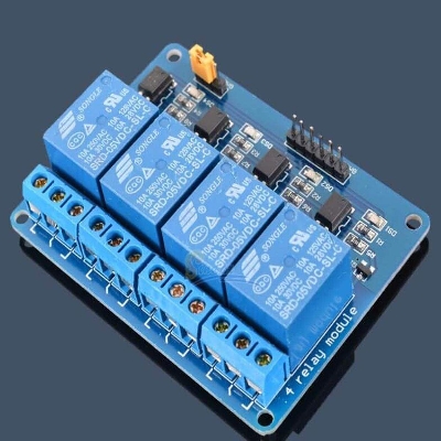 Picture of 4 Channel 5V Relay Module DC 5V Four Channel Isolated Relay Control Module With Screw Terminal For Arduino 4 Channels DC5V With Optocoupler Protection Electronics Circuitry & Parts