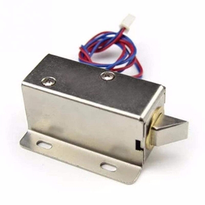 Picture of 12V Electric Door Lock DC 12V Solenoid Electromagnetic Electric Lock Mini Door Drawer Tongue Down Widely Used Door Cabinet Drawer Access Control For Cabinet Drawer Safety Lock Intelligent Lock