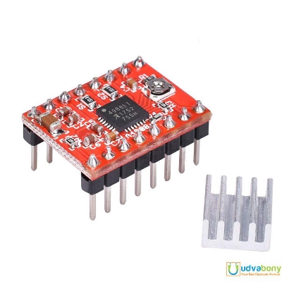 Picture of RED A4988 A-4988 4988 Stepper Motor Driver Module With Heat Sink Stepper Motor Driver For 3D Printer Control Board Electronics Circuitry & Parts