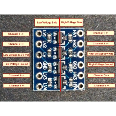Picture of 4 CHANNELS Logic Level Converter Four Channel 3.3V To 5V Bi-Directional IIC I2C Converter Module 4-Channel Logic Level Converter Module Electrical Circuitry & Parts - Grey