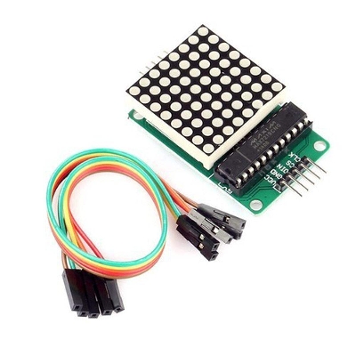 Picture of MAX7219 MAX 7219 Dot Matrix Module For Arduino Microcontroller 8x8 Dot Display With 5 Pin Line Display Electronics Circuitry & Parts