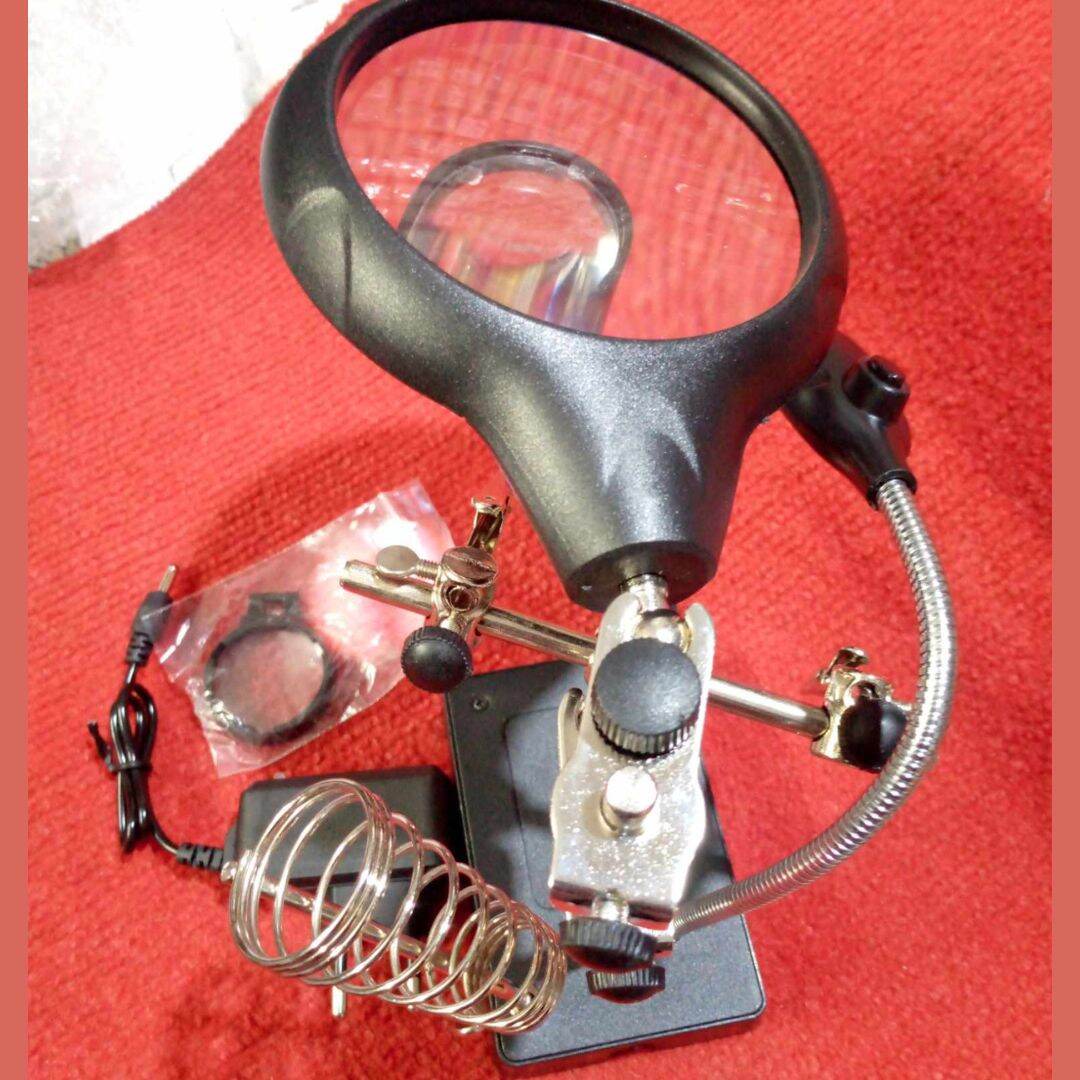 Picture of Soldering Iron Stand-3rd Helping Hand Magnifier Tool 3.5x & 12x Electrical Circuitry & Parts