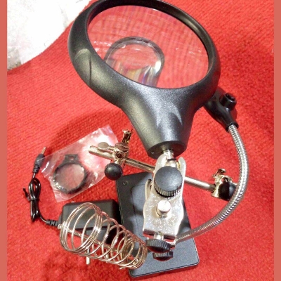 Picture of Soldering Iron Stand-3rd Helping Hand Magnifier Tool 3.5x & 12x Electrical Circuitry & Parts