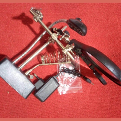 Picture of Soldering Iron Stand-3rd Helping Hand Magnifier Tool 3.5x & 12x Electrical Circuitry & Parts