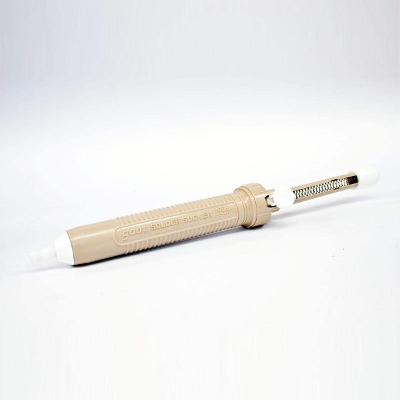 Picture of Self Cleaning Plunger Lock Function 275mm Soldering Suction Pump Desoldering Sucker Pump For Soldering Remove Vacuum Pump Tools Anti Rust Spring Portable Tin Suction Manual Solder Sucker Pump - Black
