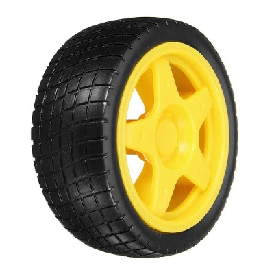 Picture of 65mm Robotics Wheels D65mm Robotic Rubber Tier Wheel 65x25mm 6mm Shaft Hole For Smart Robot Car DC 3V 6V TT Gear Motor Plastic With Durable Rubber Tier Robotic Wheel Arduino UNO DIY - Violet