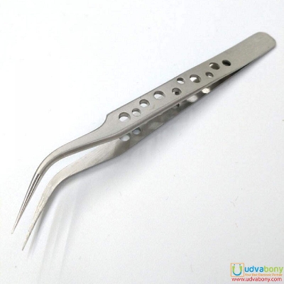 Picture of Tweezers 7-SA SR Hole Tweezers Curve Professional Tweezers Stainless Steel Tweezer 7-SA SR Tweezer Hand Tool