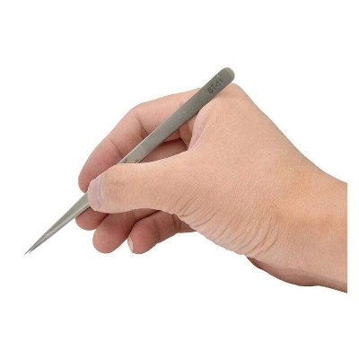 Picture of  ST-11 Tweezers ST-11 Professional Advanced Tweezers Straight Heavy Duty Tweezers Eyebrow Tweezer Hair Beauty Slanted Stainless Steel Tweezer Tools Sets