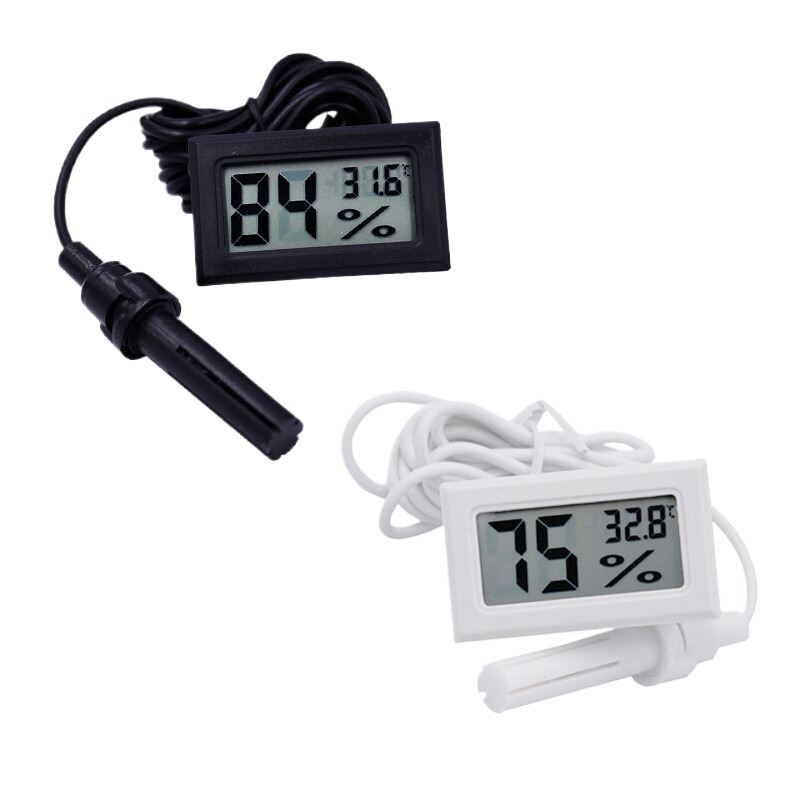 Picture of Digital LCD Display With Temperature Humidity Meter Gauge Thermometer Hygrometer Temperature Sensor Outdoor 1.5M Length Cables Sensor Probe Humidity Meter Temperature Meter