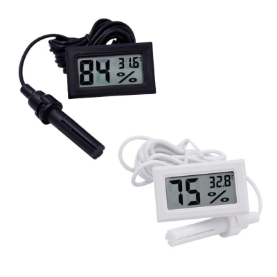 Picture of Digital LCD Display With Temperature Humidity Meter Gauge Thermometer Hygrometer Temperature Sensor Outdoor 1.5M Length Cables Sensor Probe Humidity Meter Temperature Meter