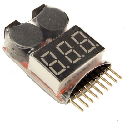 Picture of Battery Tester 1-8S Lipo Battery Low Voltage Alarm Indicator Meter Checker Tester RED LED Digital Display 1S-8S Li-Po Battery Voltage Tester Indicator Checker Detector DC For 2S 3S 4S 5S 6S 8S Board Module BB Speaker Electrical Circuitry & Parts