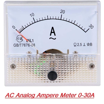 Picture of Amp Meter Ac Analog Ampere Meter 0-30A Gauge Square Panel Ac 0-30A Current Amperemeter 30A Analog Panel Ammeter Current Meter 85L1 For Ac 220V Line Electrical Circuitry & Parts - Power Bank Circuit