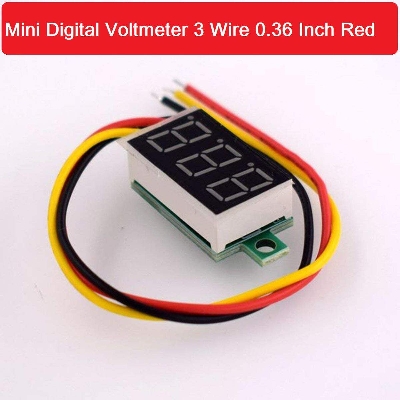 Picture of 3 Wire 0.36 Inch Mini Digital Voltage Meter Red Color Digital Volt Indicator Car Voltmeter - Solar Panel