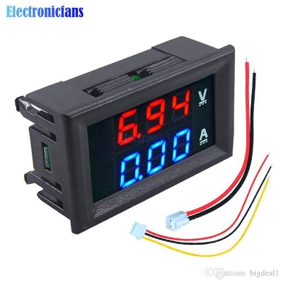 Picture of DSN-VC288 VC288 DC 100V 10A Voltmeter & Ammeter Blue & Red LED Amp Dual Digital Volt Meter Voltage Current Meter Mini Digital Voltmeter Ammeter Tester 0.56" LED Display Electrical Circuitry & Parts