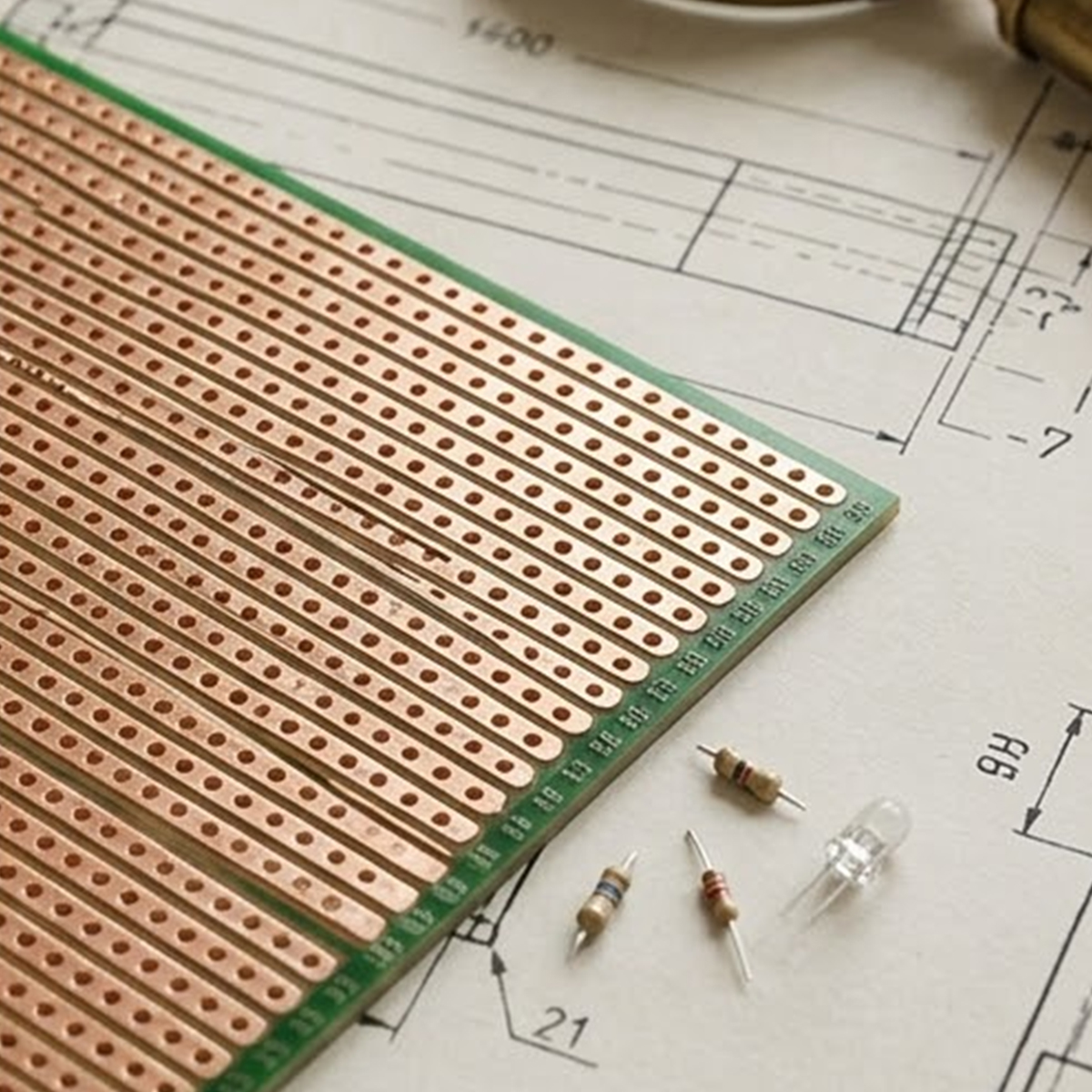 Picture of Veroboard Stripboard PCB 14.5x6.5 cm Prototype Circuit Board