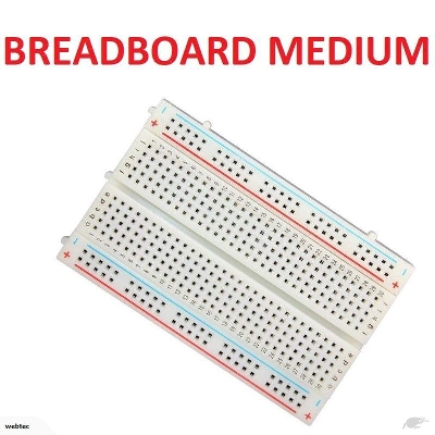 Picture of Breadboard Medium Size Solderless White Prototype Test Circuit Board Plug-in 400 Tie Points Pin For Arduino Project Board DIY