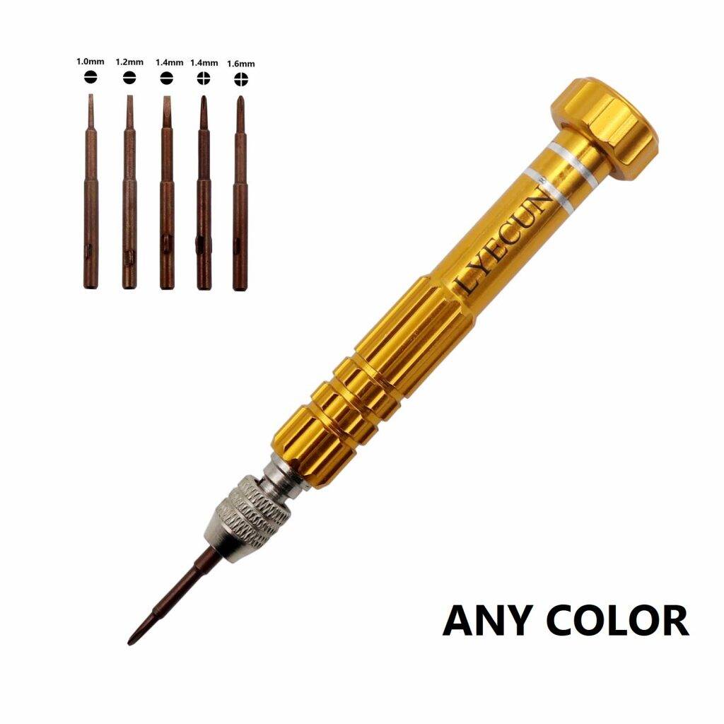 Picture of Multi Function 5 In 1 Precision Screwdriver Set Repair Tool Kit T5 T6 1.2mm 1.5mm 0.8mm Alloy Steel & Titanium For Watch Phone Laptop
