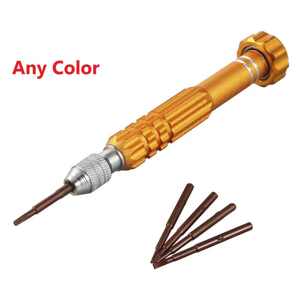 Picture of Multi Function 5 In 1 Precision Screwdriver Set Repair Tool Kit T5 T6 1.2mm 1.5mm 0.8mm Alloy Steel & Titanium For Watch Phone Laptop