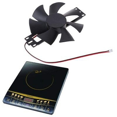 Picture of Black Induction Burner Fan DC 12V Brushless Motor Black Color  With Short Cable & 2 Pin Connector For Induction Burner Mini Fans