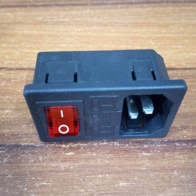 Picture of BK-AC-01 AC 250V 15A 3 Pin Terminal MALE Electrical Inlet Power Socket FUSE & Holder