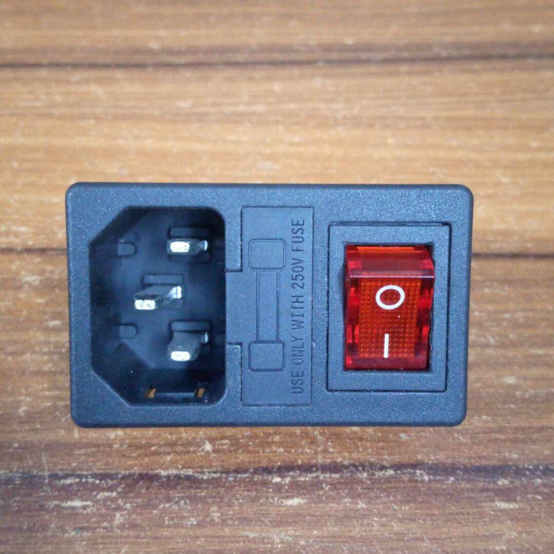 Picture of BK-AC-01 AC 250V 15A 3 Pin Terminal MALE Electrical Inlet Power Socket FUSE & Holder