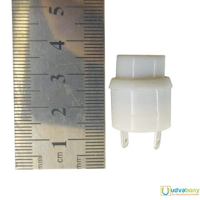 Picture of 2Pcs- White Round Momentary 2 Pin Push Button Switches AC 250V 6A 2 Terminal On Off Momentary Push Button Lockless Power Reset Push Switch