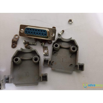 Picture of DB15 DB-15 2 Rows 15 Pin Male & Female VGA Jack & Socket Plug Connector With Plastic Back Shell Housing For LCD Monitor